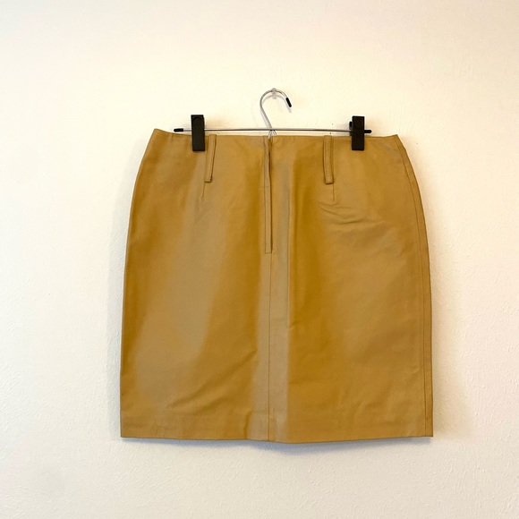 Newport News Dresses & Skirts - 100% Leather Newport News Nude Colored Skirt